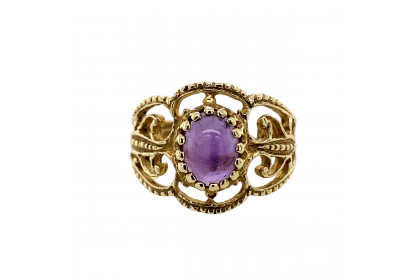 9ct Yellow Gold Amethyst Cocktail Ring