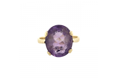 9ct Yellow Gold Amethyst Ring