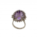 18ct White Gold Amethyst & Diamond Ring