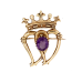 9ct Yellow Gold 1968 Amethyst Luckenbooth Brooch