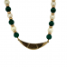 9ct Yellow Gold Diamond & Malachite Necklace