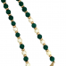 9ct Yellow Gold Diamond & Malachite Necklace