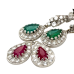 Vintage 18ct 7.76ct Diamond/Emerald/Ruby Earrings