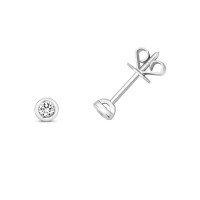 18ct White Gold Bezel Set 0.10ct Diamond Studs