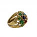 14ct Yellow Gold Enamel Floral Ring