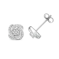 18ct White Gold 0.35ct Diamond Swirl Studs