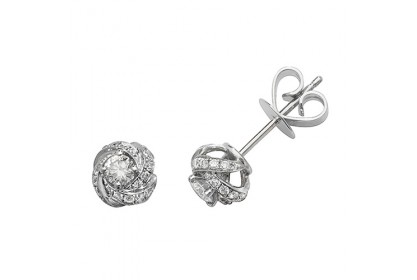 18ct White Gold 0.52ct Diamond Knot Studs