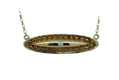 9ct Yellow Gold 1920's Old Cut Diamond Necklace