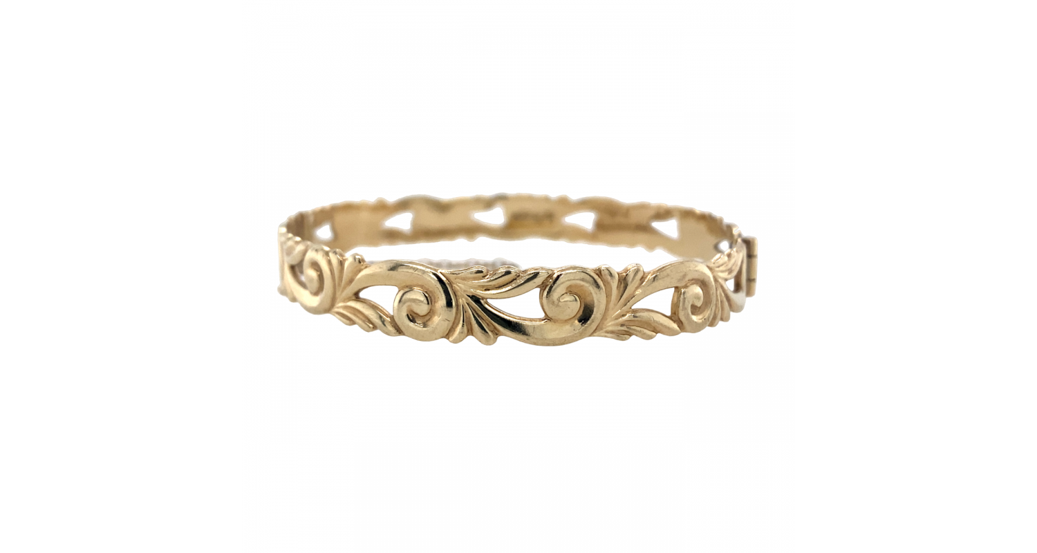 9ct Yellow Gold Fancy Bangle