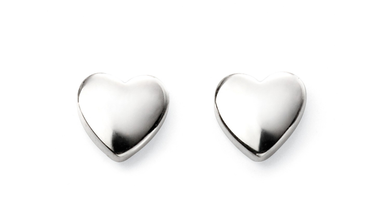 Sterling Silver Micro Heart Studs