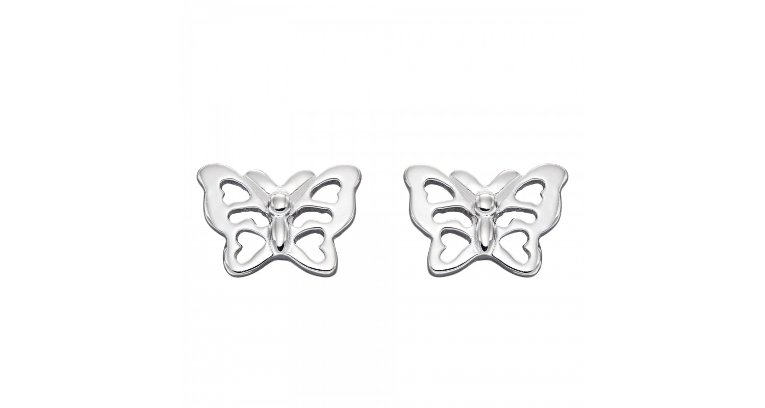 Sterling Silver Butterfly Stud Earrings