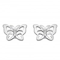 Sterling Silver Butterfly Stud Earrings