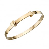 9ct Yellow Gold Expanding Heart Bangle