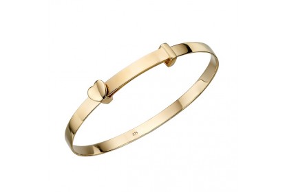 9ct Yellow Gold Expanding Heart Bangle