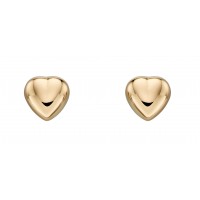 9ct Yellow Gold Heart Studs