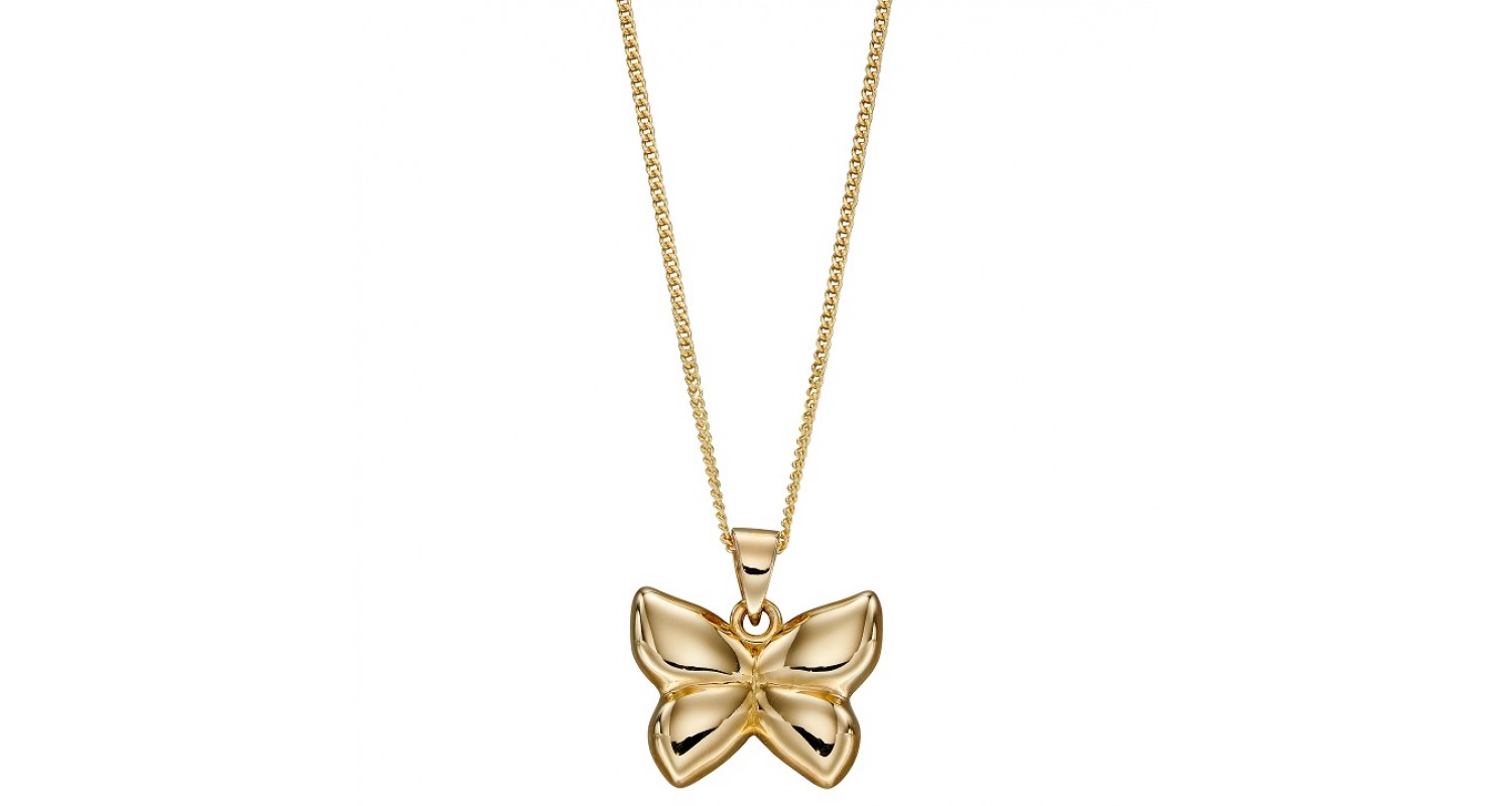 9ct Yellow Gold Butterfly Necklace