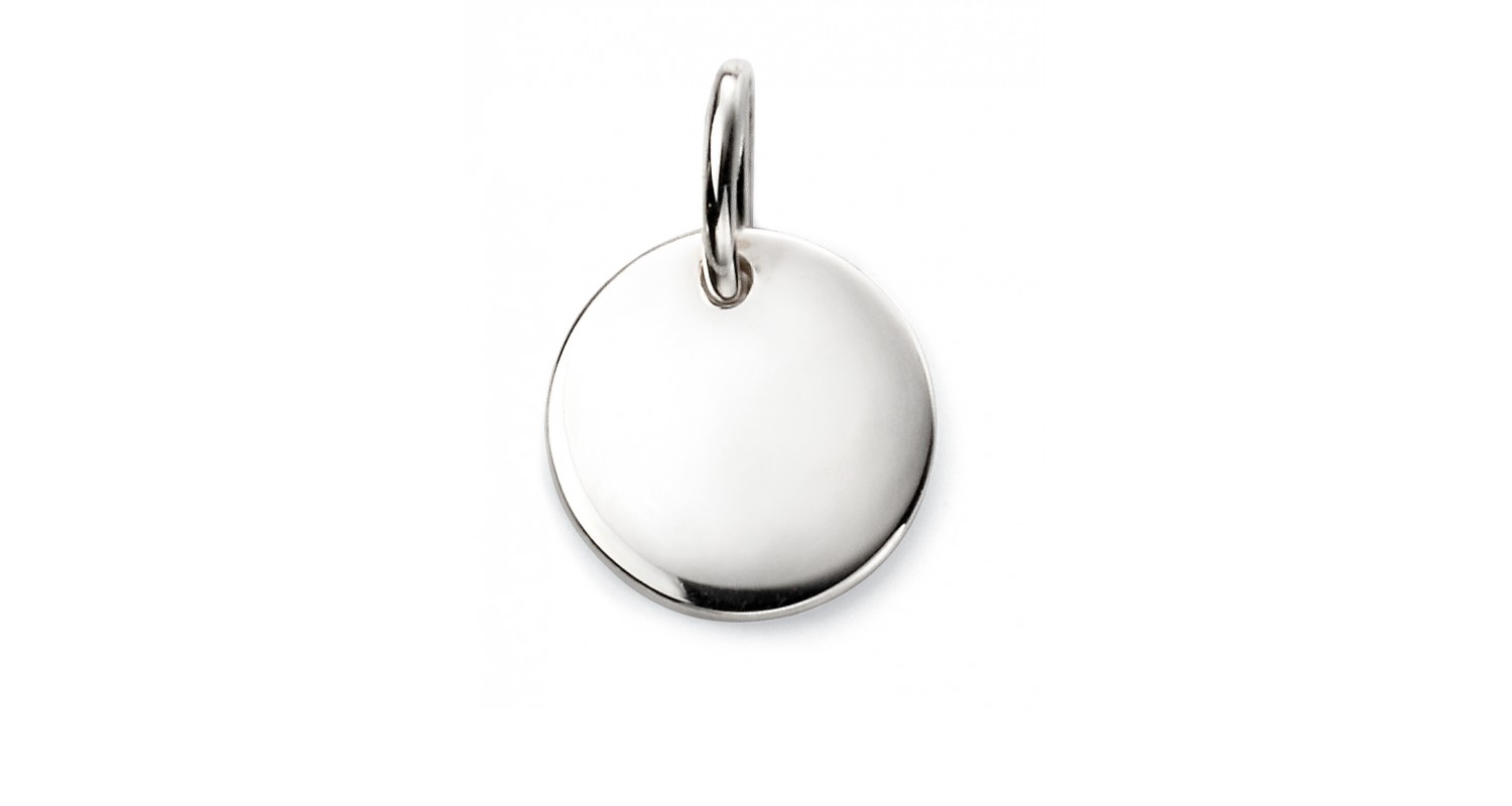 Sterling Silver Plain Disc Tag Pendant