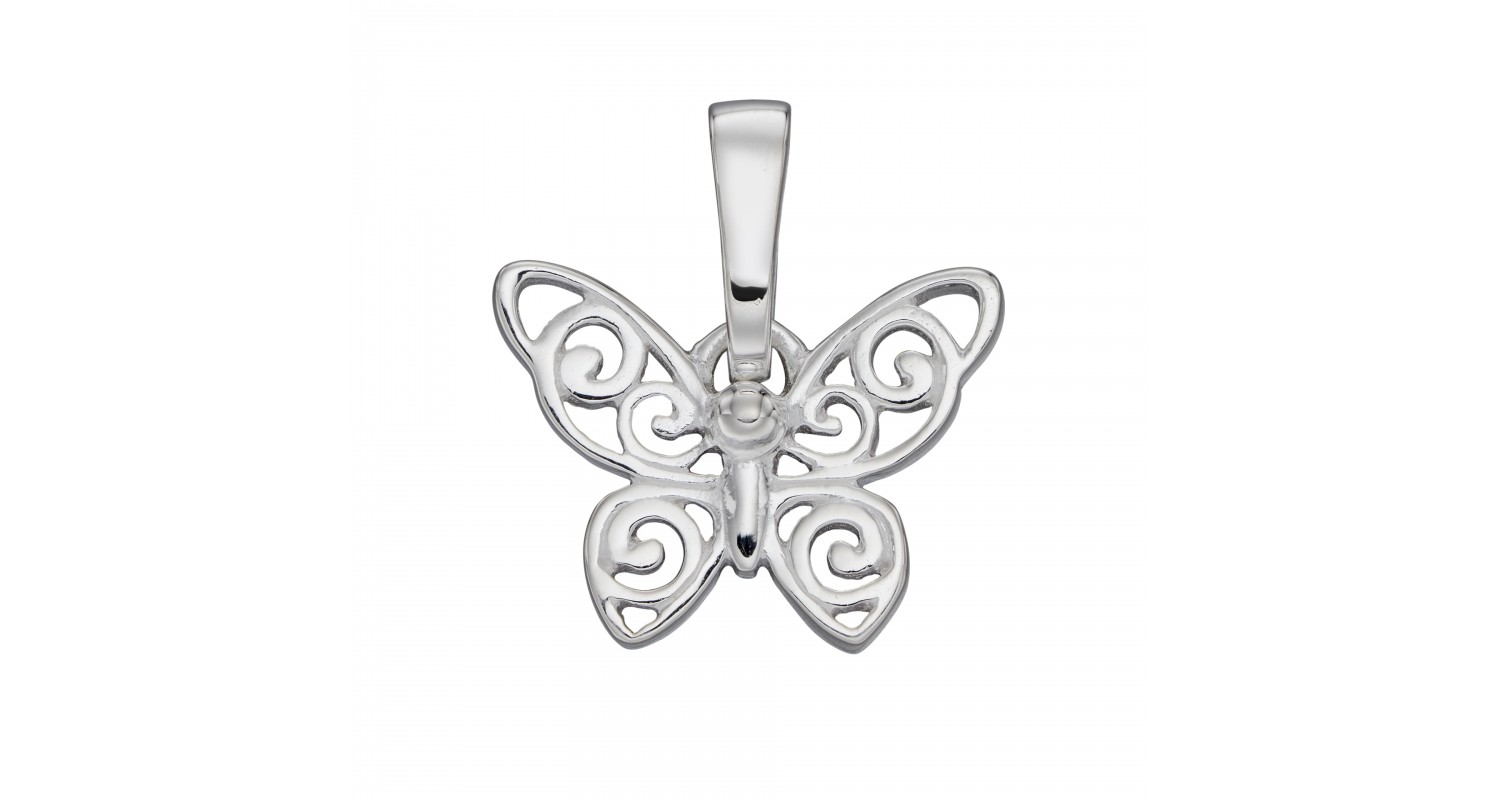 Sterling Silver Filigree Butterfly Pendant