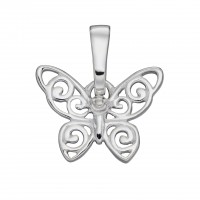 Sterling Silver Filigree Butterfly Pendant