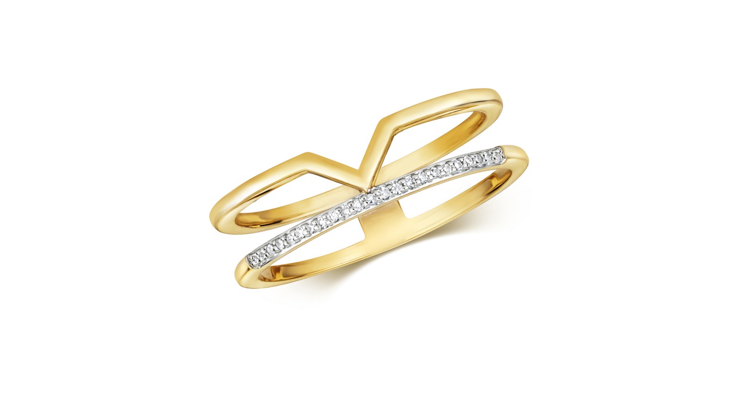 9ct Yellow Gold Diamond Ring