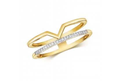 9ct Yellow Gold Diamond Ring