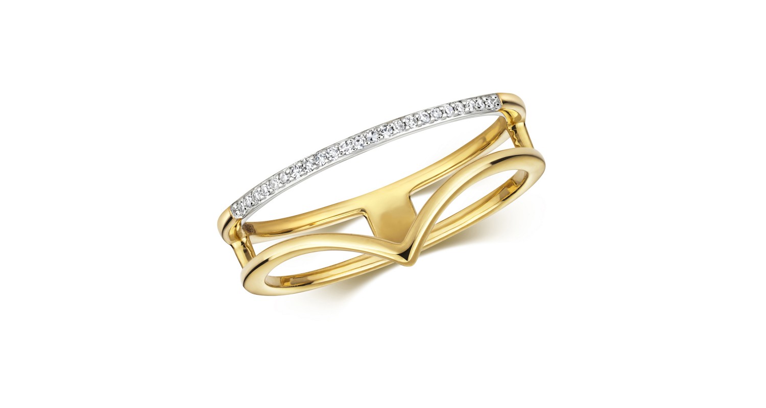 9ct Yellow Gold Diamond Ring