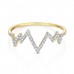 9ct Yellow Gold Diamond Heartbeat Ring