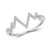 9ct White Gold Diamond Heartbeat Ring