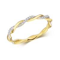 9ct Yellow Gold Diamond Twist Ring