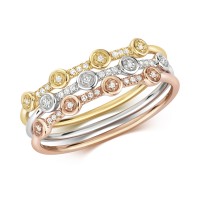 9ct Yellow Rose & White Gold Diamond Ring