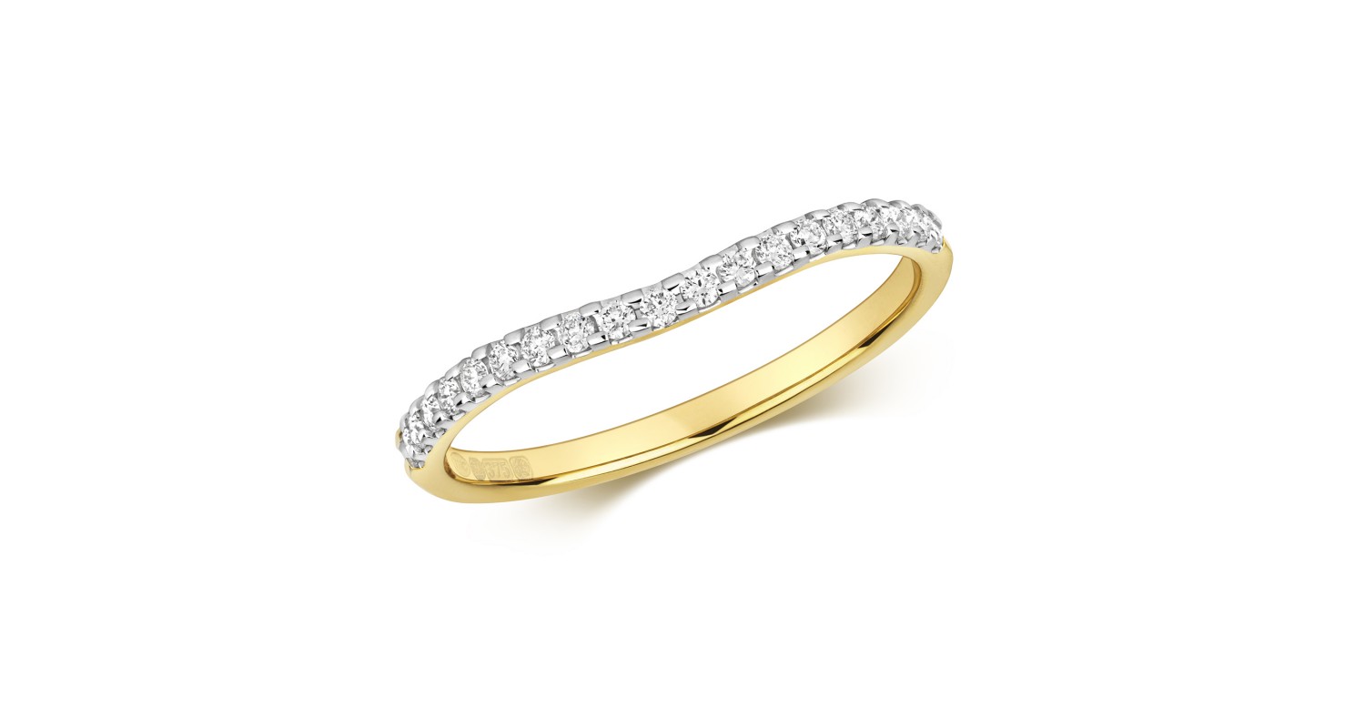 9ct Yellow Gold Diamond Curve Ring