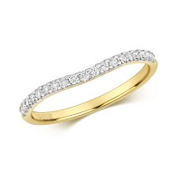 9ct Yellow Gold Diamond Curve Ring