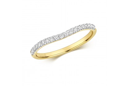 9ct Yellow Gold Diamond Curve Ring