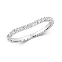 9ct White Gold Diamond Curve Ring