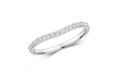 9ct White Gold Diamond Curve Ring