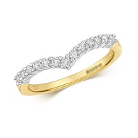 9ct Yellow Gold Diamond Wishbone Ring