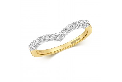 9ct Yellow Gold Diamond Wishbone Ring