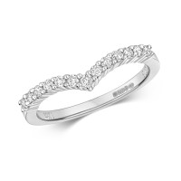 9ct White Gold Diamond Wishbone Ring