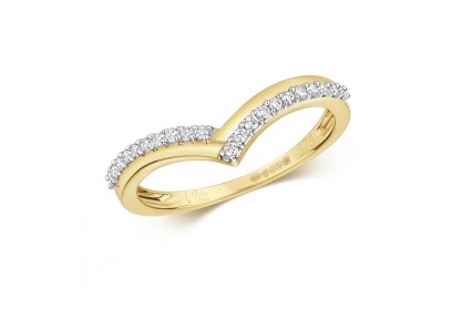 9ct Yellow Gold Diamond Wishbone Ring