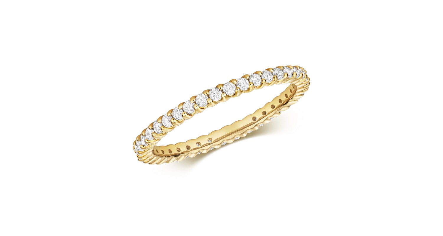 9ct Yellow Gold Full Eternity Diamond Ring