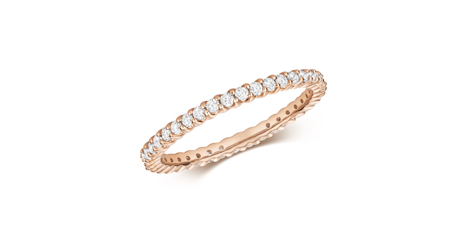 9ct Rose Gold Full Eternity Diamond Ring