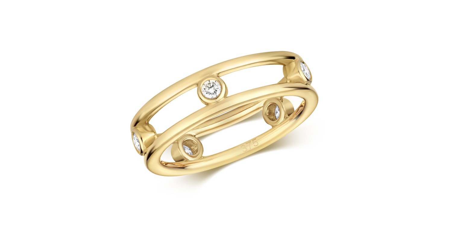 9ct Yellow Gold Diamond Ring