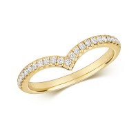 9ct Yellow Gold Diamond Wishbone Ring