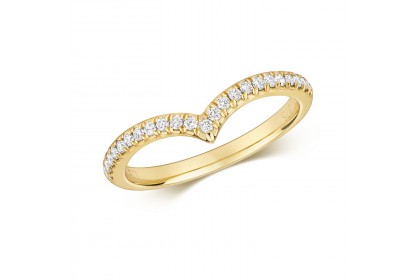 9ct Yellow Gold Diamond Wishbone Ring