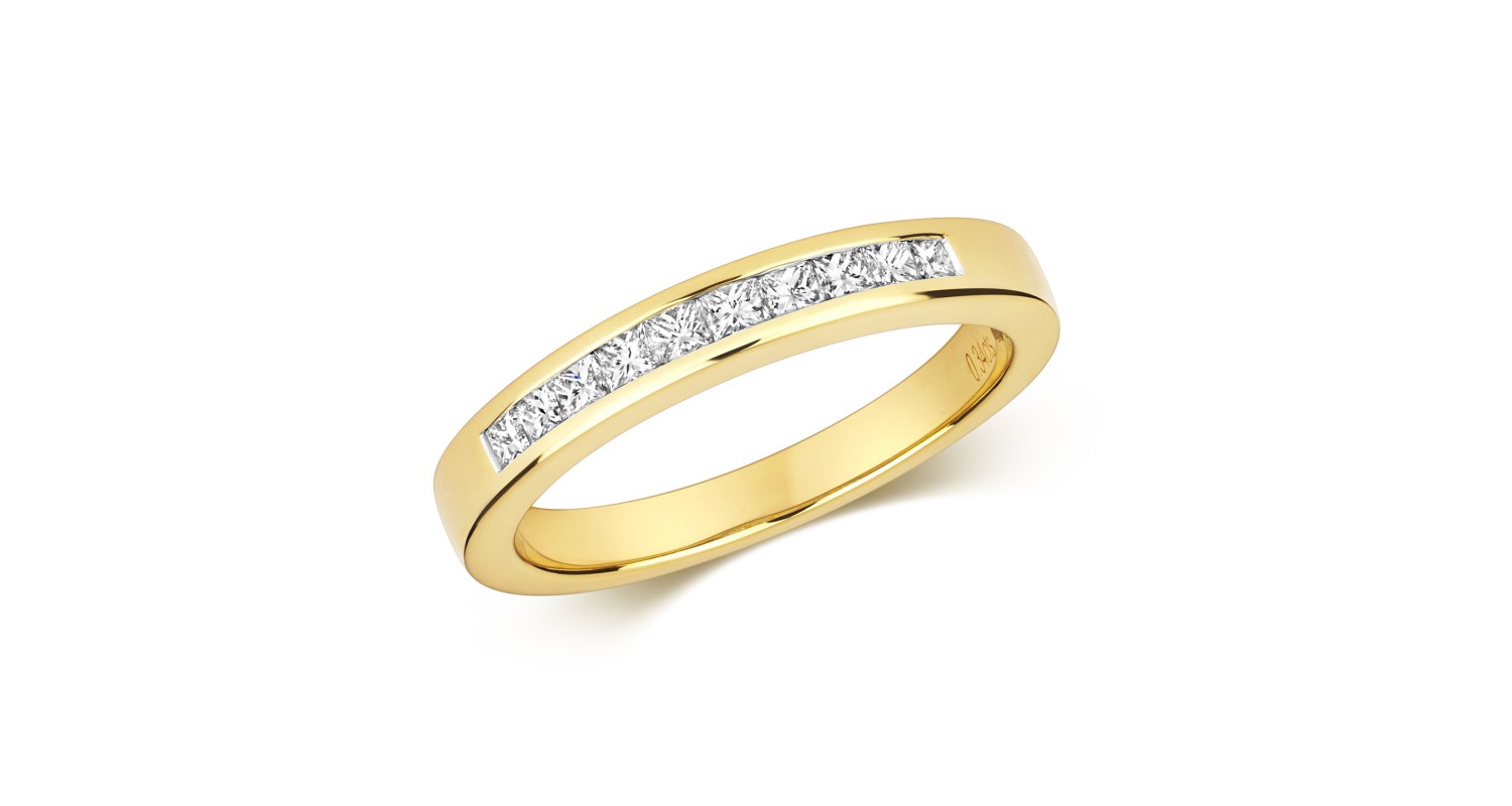 18ct Yellow Gold Princess Cut Eternity Ring