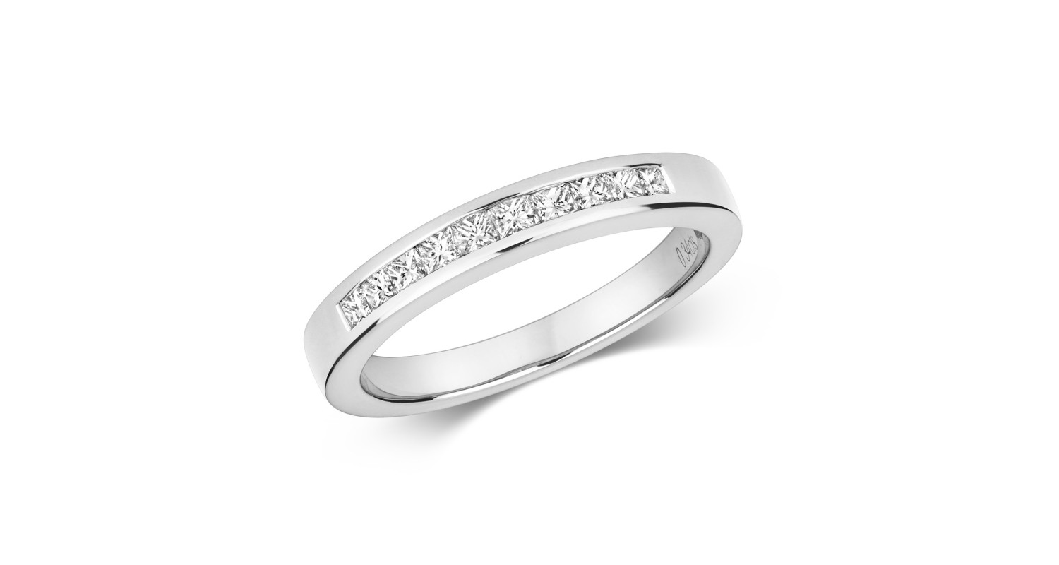 18ct White Gold Princess Cut Eternity Ring