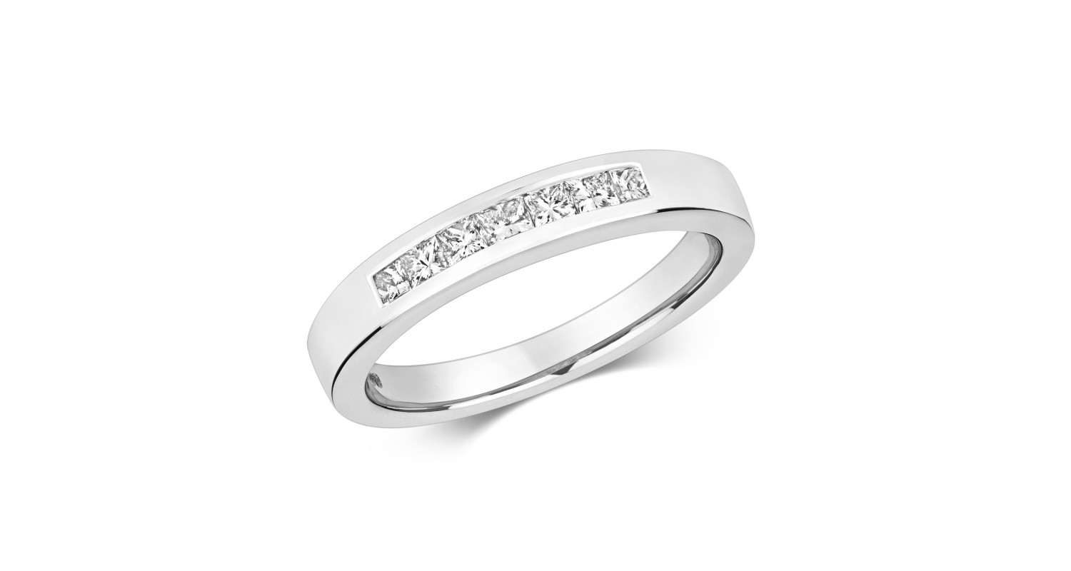 18ct White Gold Princess Cut Eternity Ring