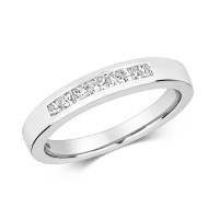 18ct White Gold Princess Cut Eternity Ring