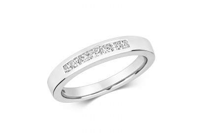 18ct White Gold Princess Cut Eternity Ring