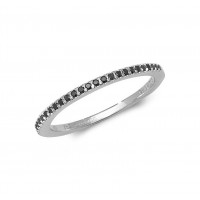 18ct White Gold Black Diamond Half-Eternity Ring